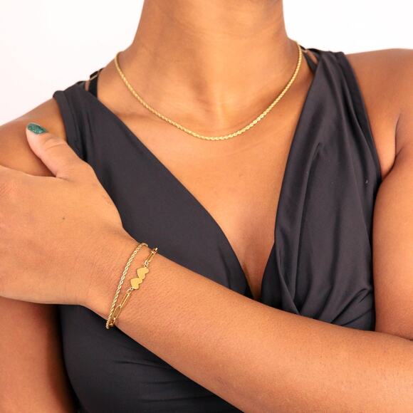 Rope Chain Bracelet / Anklet - Silver - Picture 16 of 16